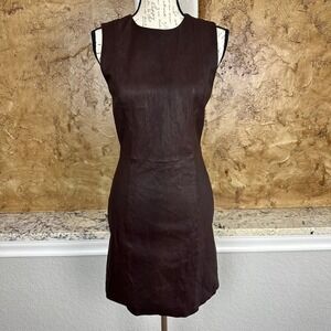 Grey Jason Wu‎ Sleeveless Faux Leather Dress Sz 4 Concord Mini Party Cocktail